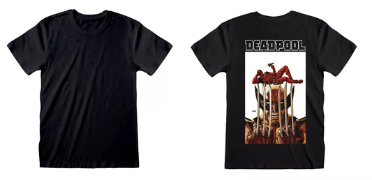 Official Deadpool Unisex Black T-Shirt Marvel Comics Striking Pose Graphic Tee