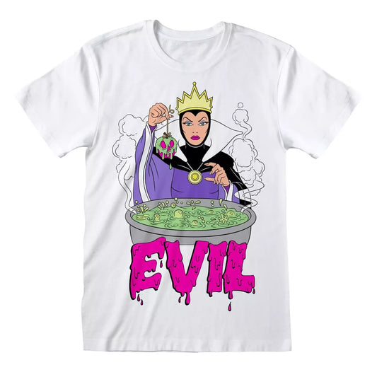 Official Disney Snow White Evil Queen T-Shirt White Unisex Wicked Villain Merch