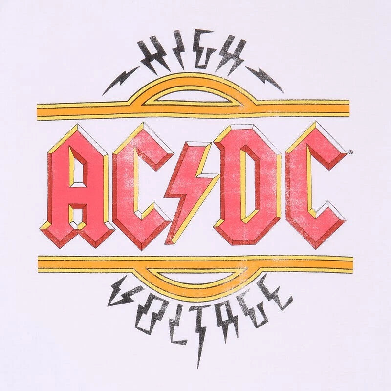 Official AC/DC Vintage High Voltage T-Shirt Classic Rock Graphic Fan Apparel Tee