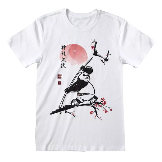 Official Universal Kung Fu Panda White Unisex T-Shirt Moonlight Rise Artwork