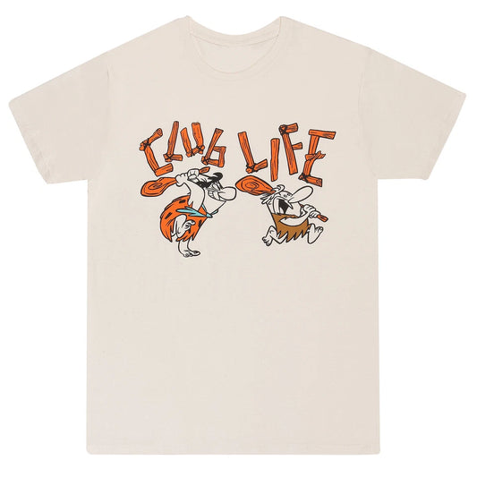 Official The Flintstones Club Life T-Shirt Retro Cartoon Graphic Fan Apparel