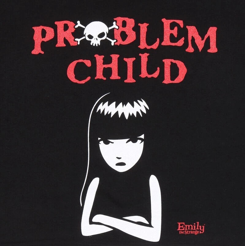 Official Emily the Strange Crop top Problem Child Front & Back Print Fan Gift