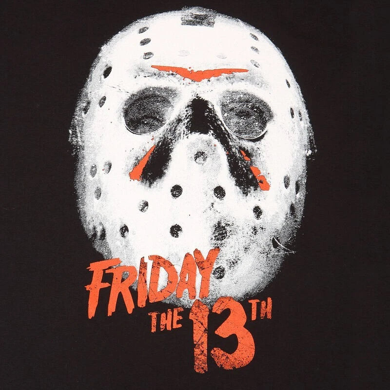 Official Friday The 13th White Mask T-Shirt Horror Movie Graphic Fan Outfit Wear