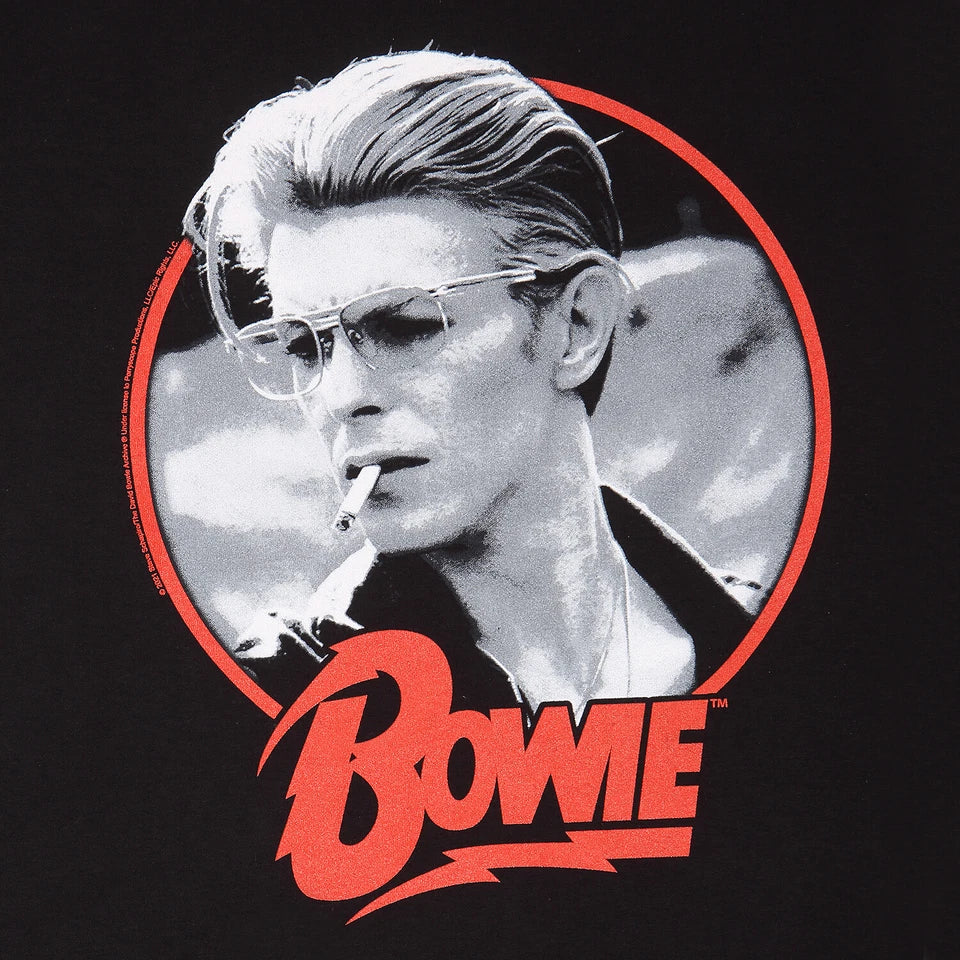 Official David Bowie Smoking Iconic Rock Graphic T-Shirt Classic Fan Apparel Fit
