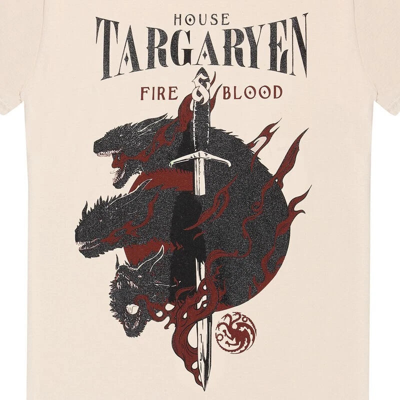 Official Game of Thrones T-Shirt – House Targaryen Front & Back Print Fan Gift
