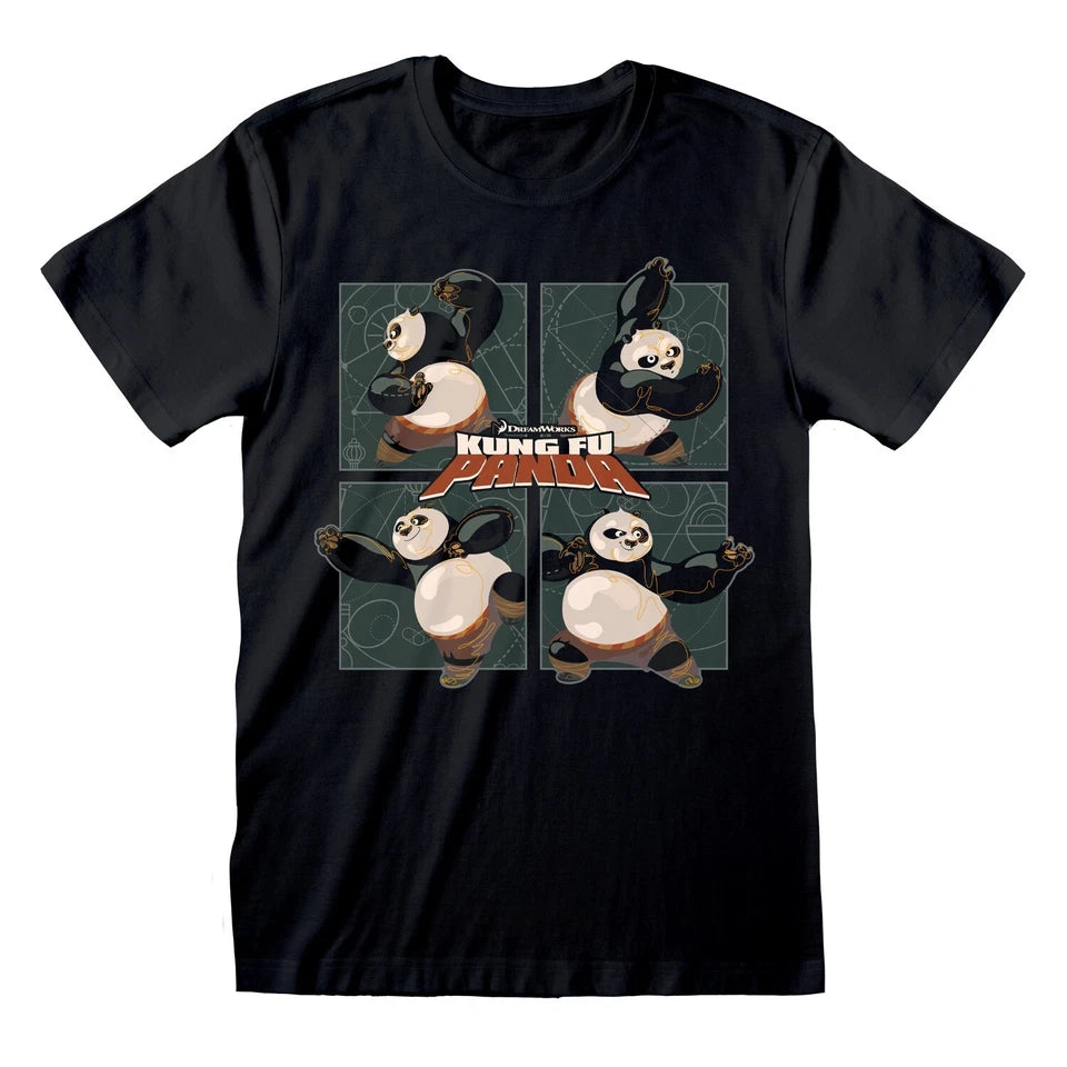 Official Universal Kung Fu Panda Black T-Shirt Unisex Action Fighting Fan Merch