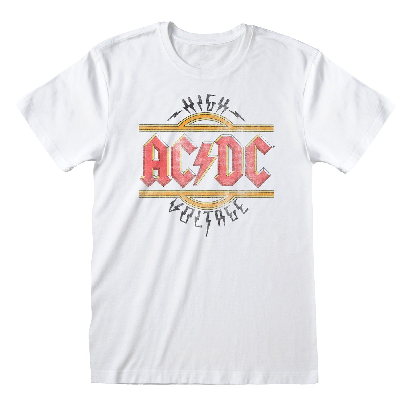 Official AC/DC Vintage High Voltage T-Shirt Classic Rock Graphic Fan Apparel Tee