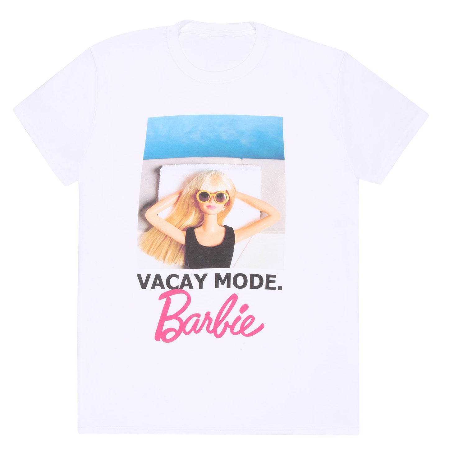 Official Barbie Vacation T-Shirt Vacay Mode White Unisex Travel Fashion Merch