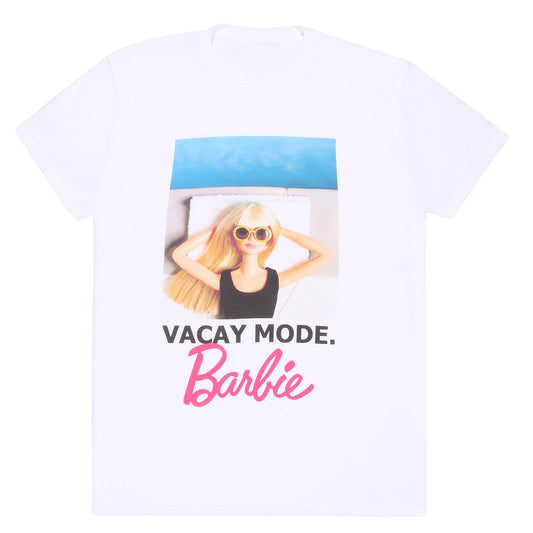 Official Barbie Vacation T-Shirt Vacay Mode White Unisex Travel Fashion Merch