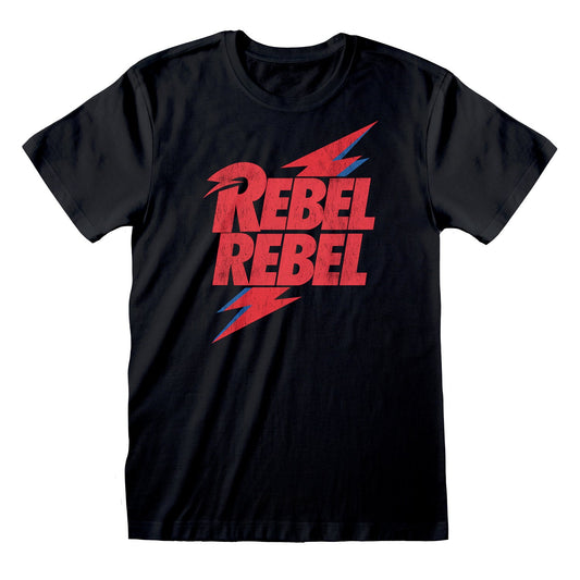 Official David Bowie Rebel Rebel T-Shirt Iconic Music Graphic Tee Fan Apparel