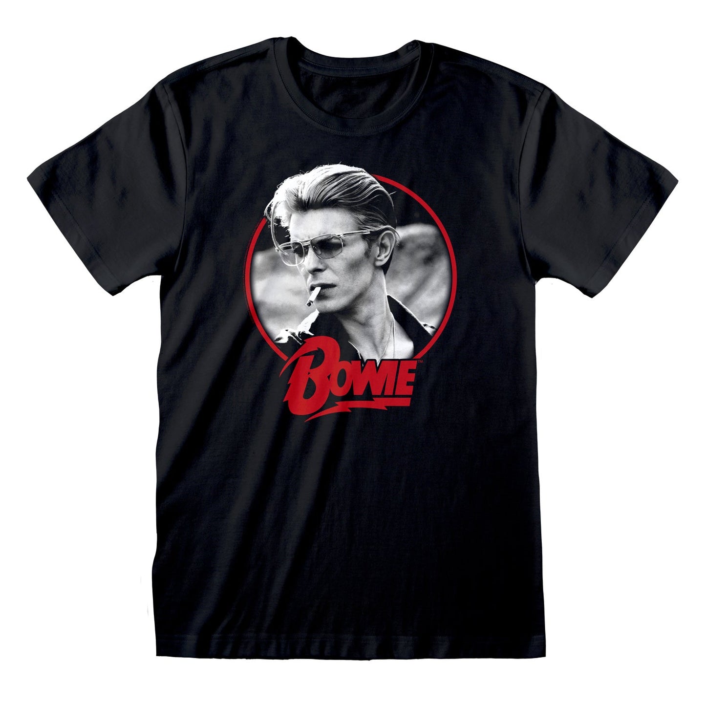 Official David Bowie Smoking Iconic Rock Graphic T-Shirt Classic Fan Apparel Fit