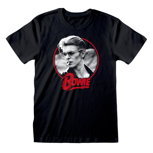 Official David Bowie Smoking Iconic Rock Graphic T-Shirt Classic Fan Apparel Fit