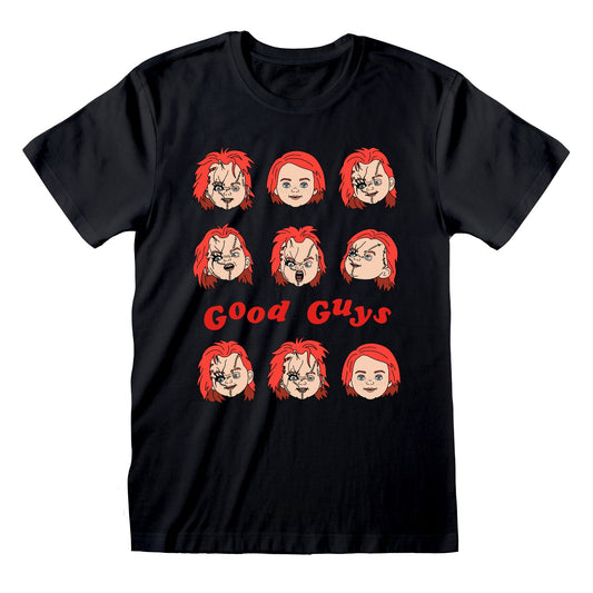 Official Horror Child's Play Expressions of Chucky Black Unisex Graphic T-Shirt