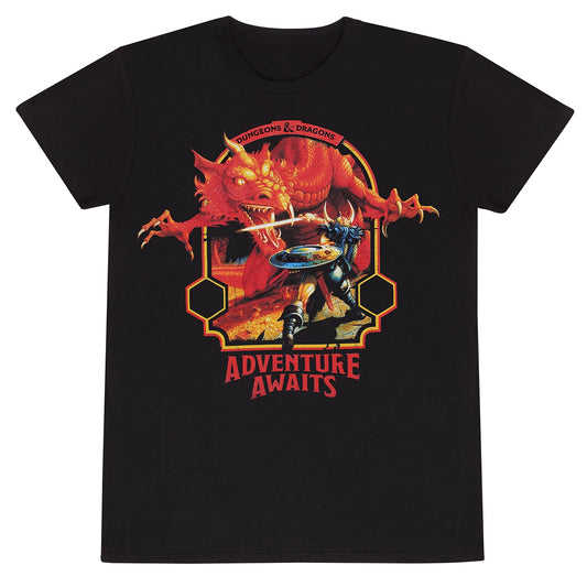 Official Dungeons & Dragons Adventure Awaits T-Shirt Fantasy Graphic Tee Fans