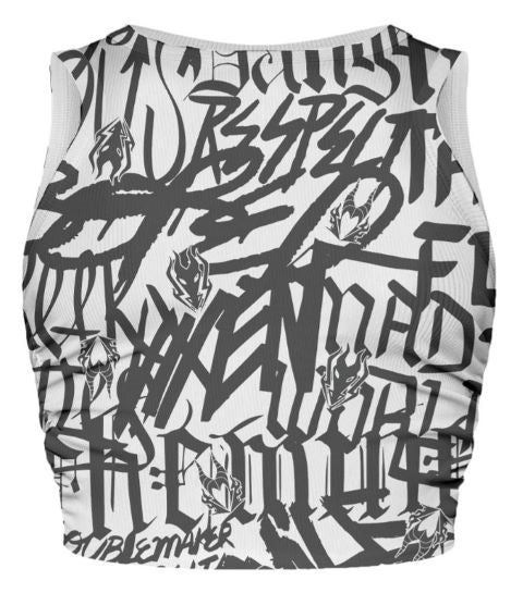 Disney Villains Graffiti Women's Ruched Side Vest