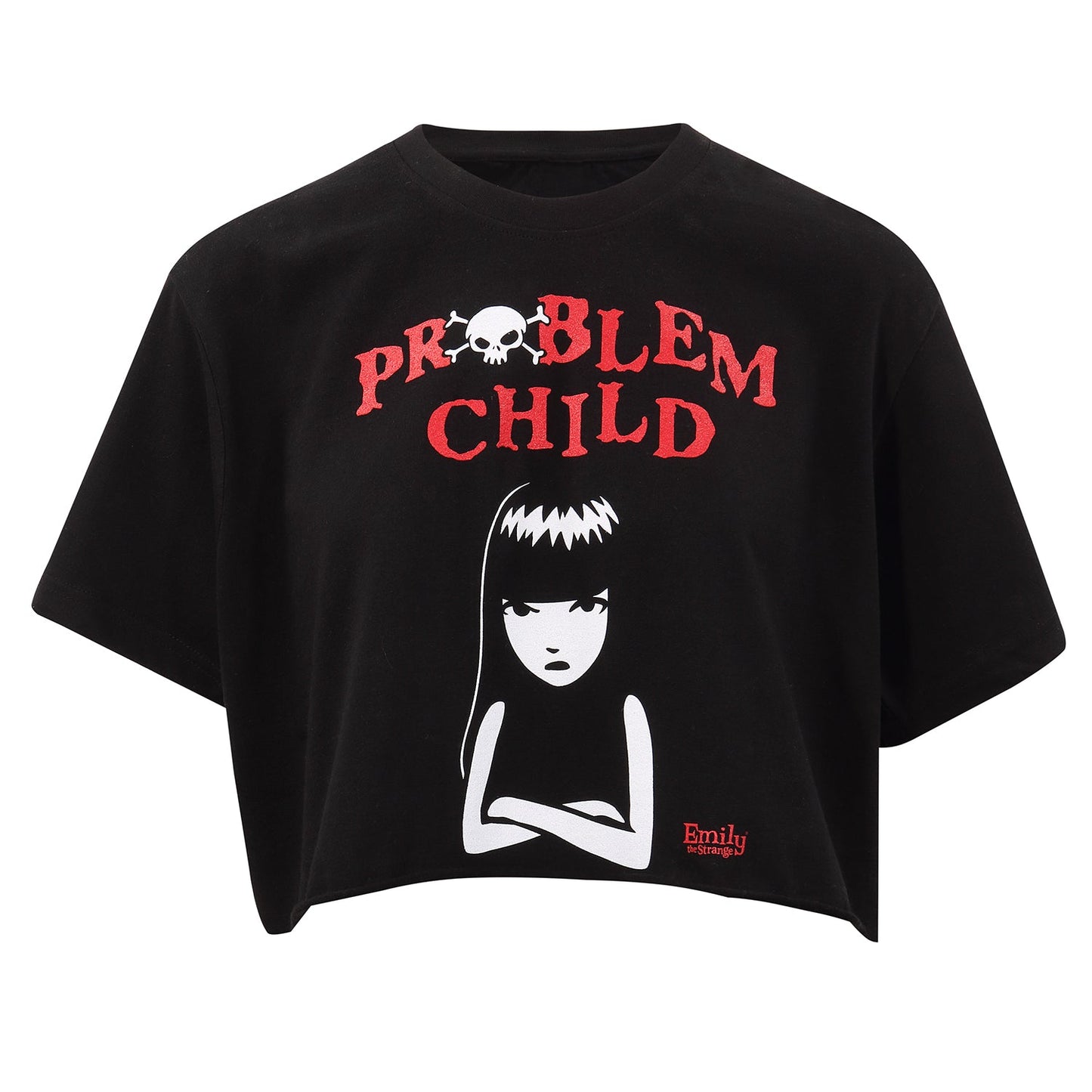 Official Emily the Strange Crop top Problem Child Front & Back Print Fan Gift