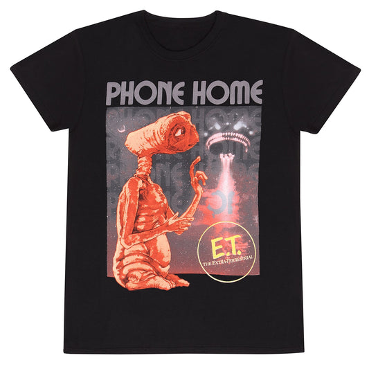 Official E.T. Phone Home T-Shirt Classic Sci-Fi Movie Graphic Tee Fan Apparel
