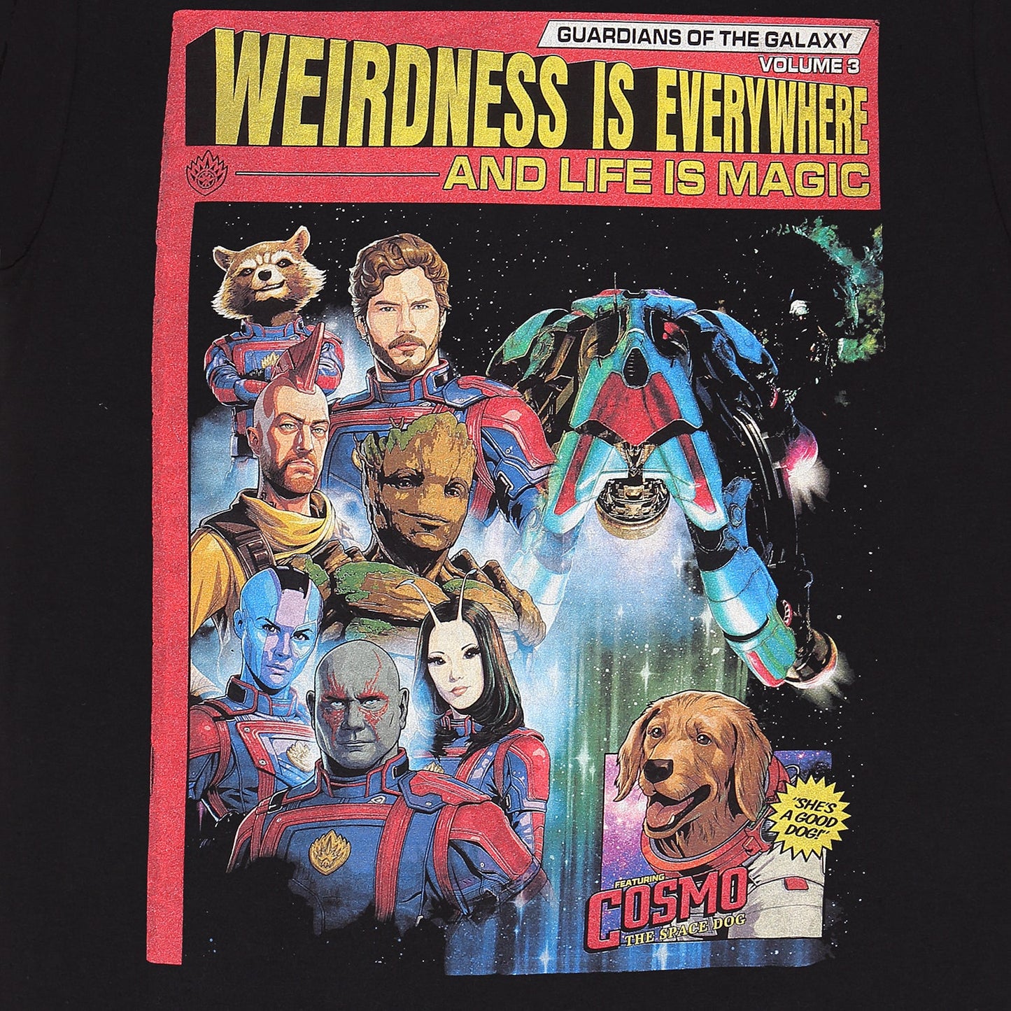 Official Marvel Guardians Of The Galaxy Vol 3 Guardians Magazine T-Shirt Apparel