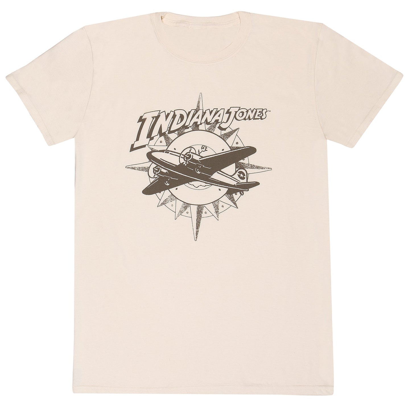 Official Indiana Jones Plane And Compass Graphic T-Shirt Fan Apparel Gift Wear