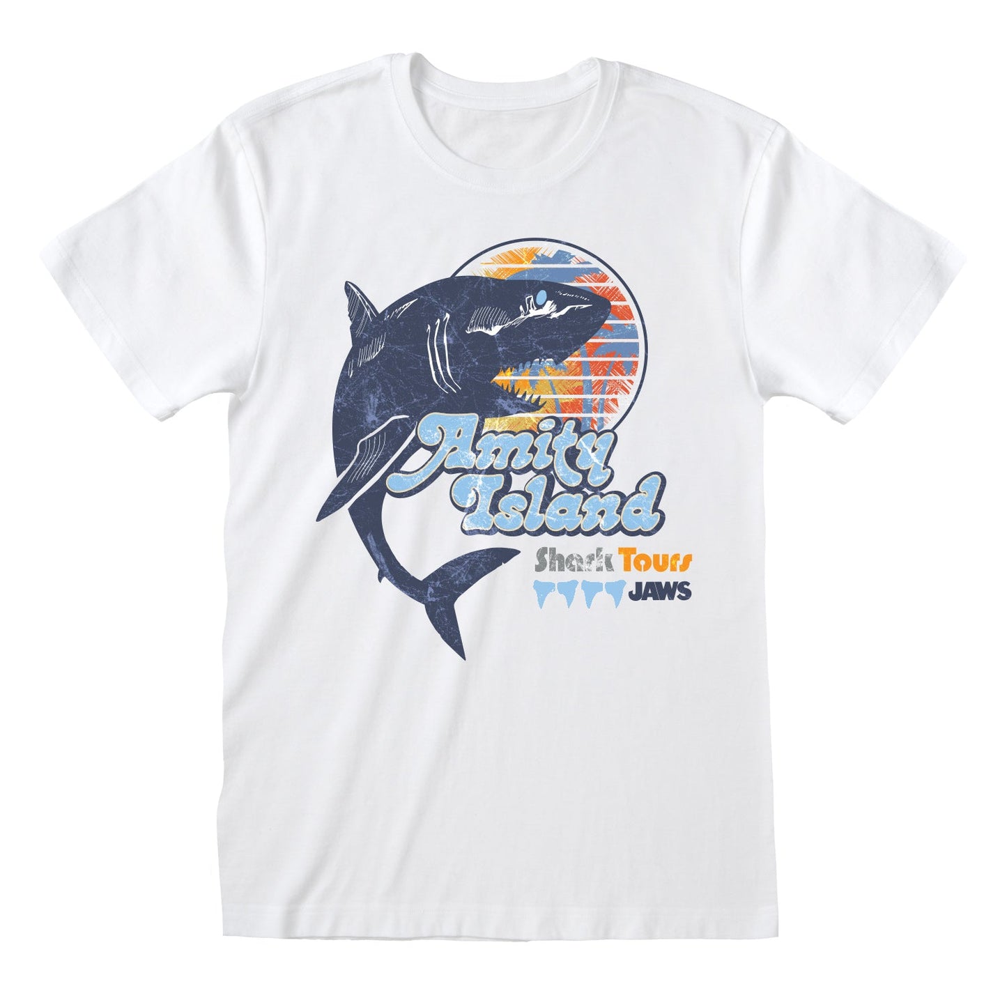 Official Jaws T-Shirt – Amity Shark Tours Front & Back Print Fan Apparel Gifts