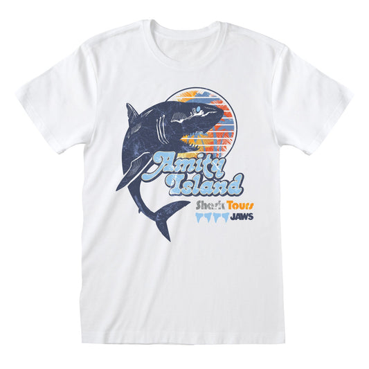 Official Jaws T-Shirt – Amity Shark Tours Front & Back Print Fan Apparel Gifts