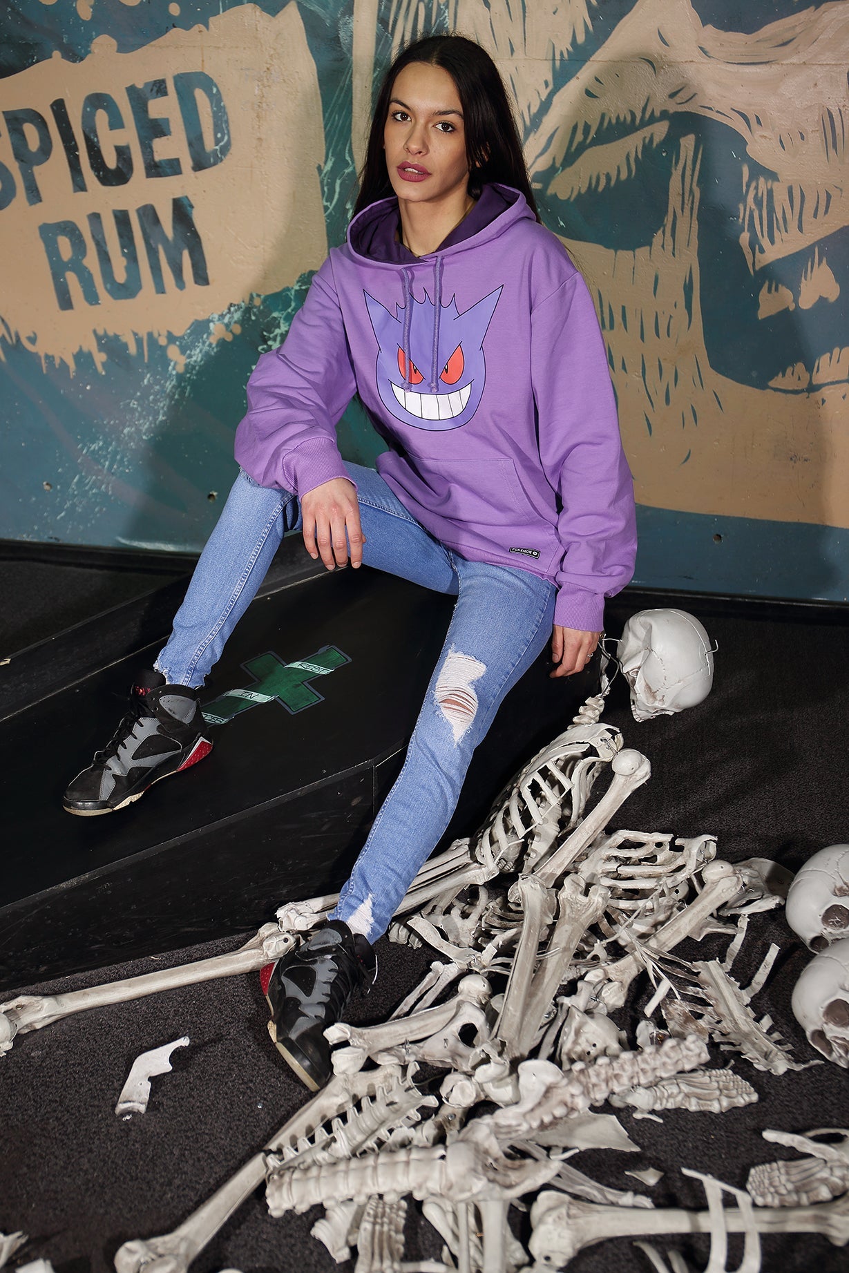 Official Pokémon Gengar Face Pullover Hoodie Unisex Retro Gaming Fan Merch Tee