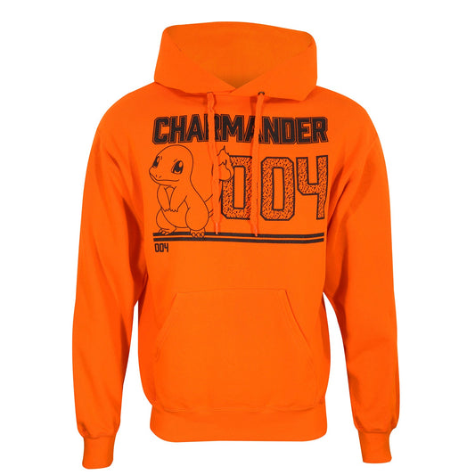 Official Pokémon Charmander Line Art Pullover Hoodie Retro Gaming Fan Merch
