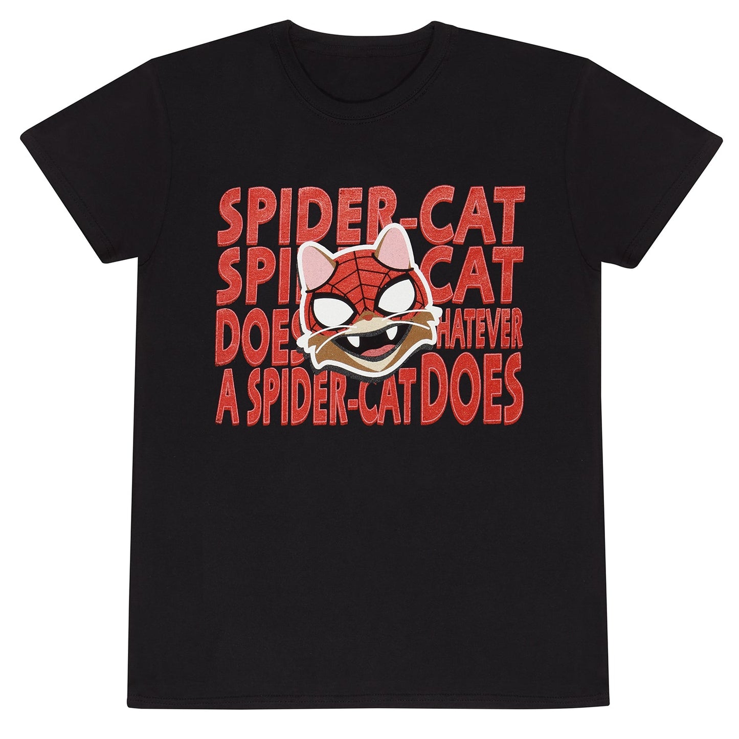 Official Spider-Man Miles Morales Black T-Shirt Unisex Iconic Spider-Cat Art Tee