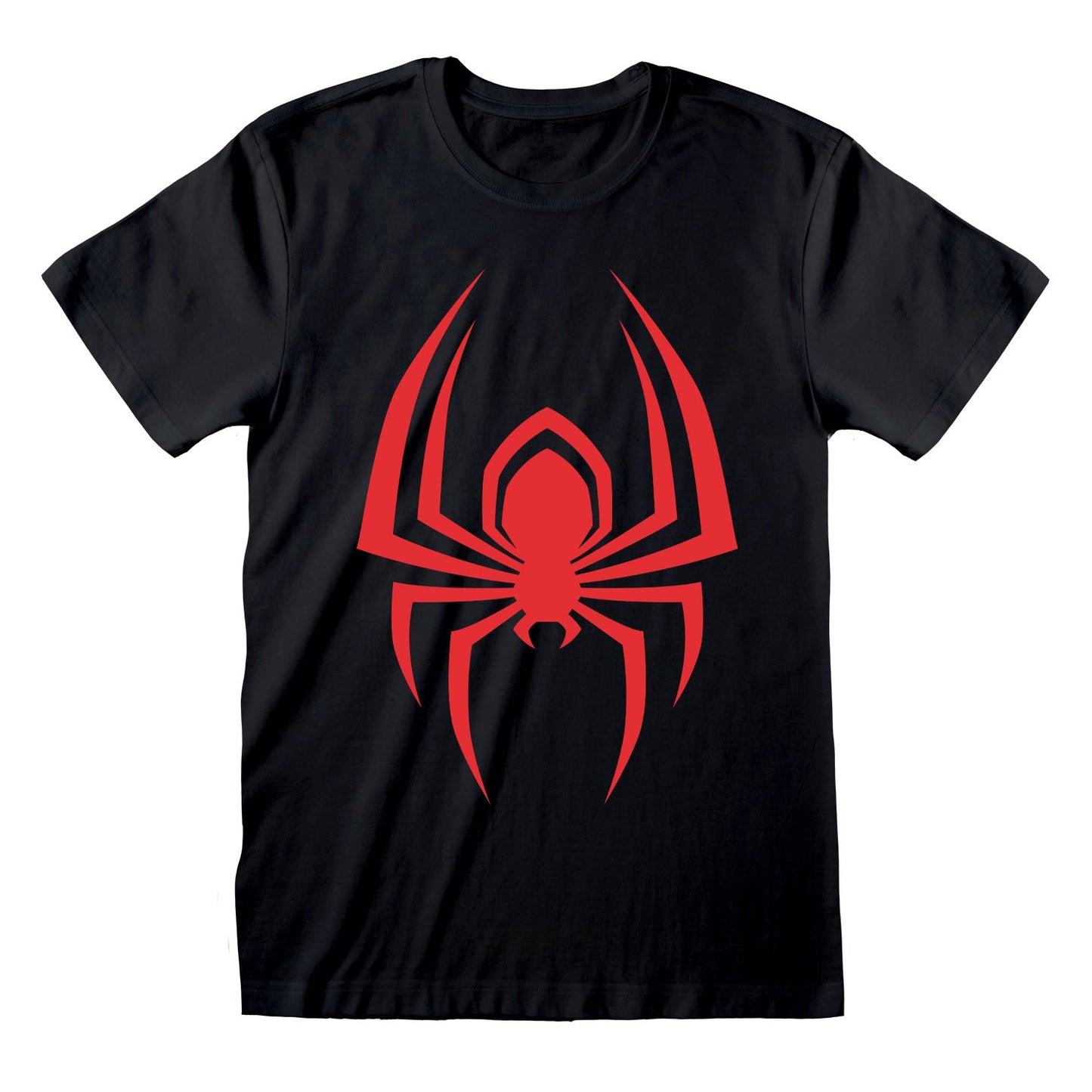 Official Spider-Man Miles Morales Hanging Spider Gamer Black T-Shirt Fan Apparel