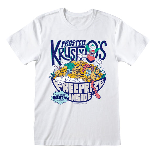 Official The Simpsons T-Shirt – Frosted Krusty Q's Retro Cereal Parody Fan Tee