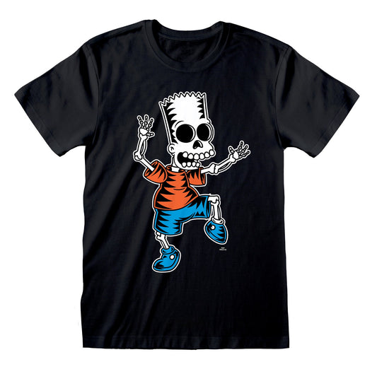 Official The Simpsons Skeleton Bart T-Shirt Spooky X-Ray Style Retro Graphic tee