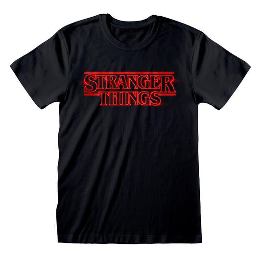 Official Stranger Things T-Shirt – Classic Logo on Black Tee Netflix Fan Apparel