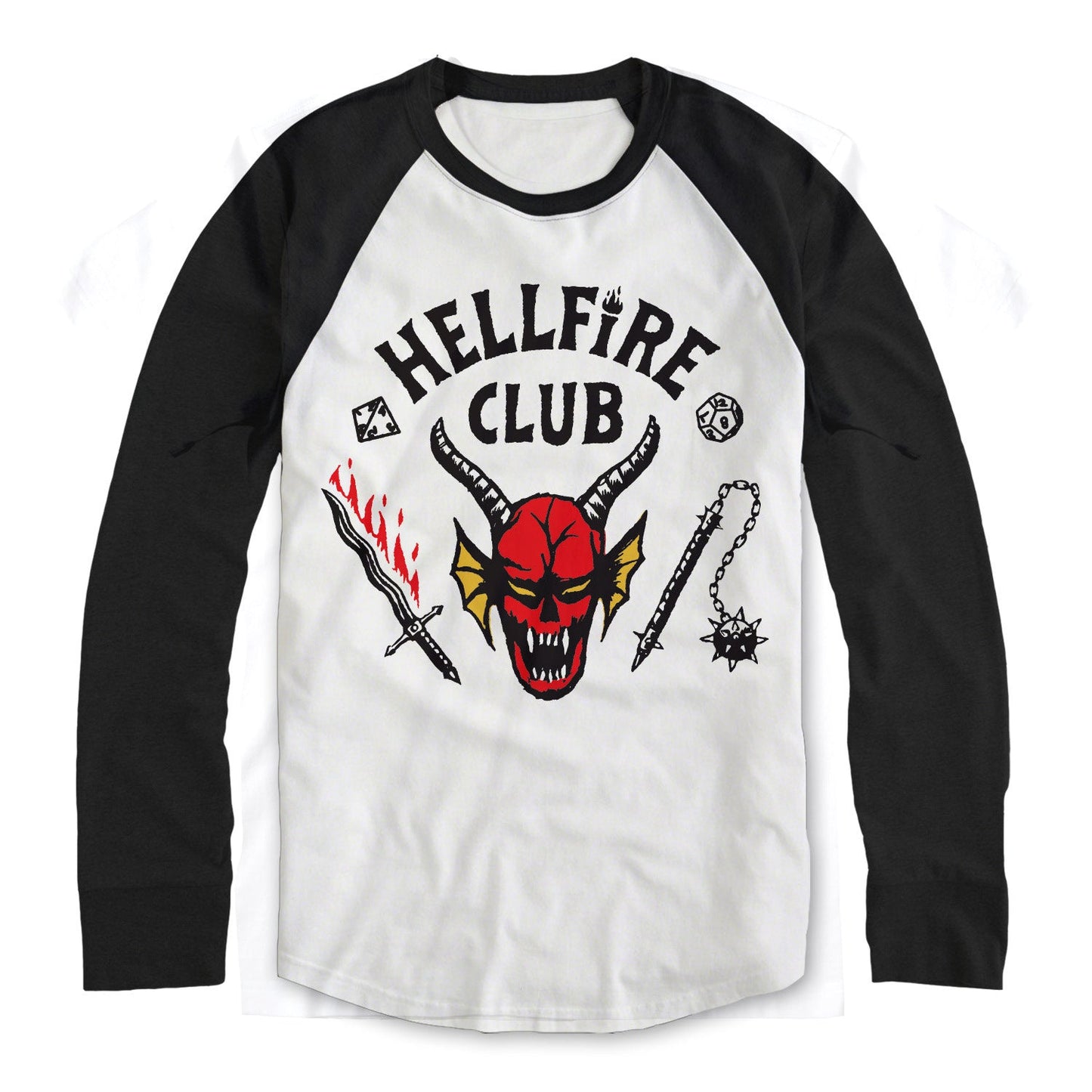 Official Stranger Things 4 Hellfire Club Raglan Tee Unisex Fan Apparel Outfit