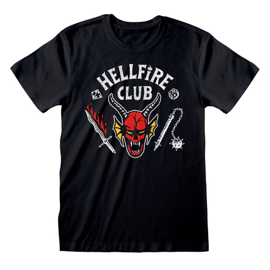 Official Stranger Things T-Shirt – Hellfire Club Logo on Black Netflix Fan Tee