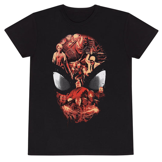Official Spider-Man Video Game Character Roster Black T-Shirt Marvel Fan Apparel