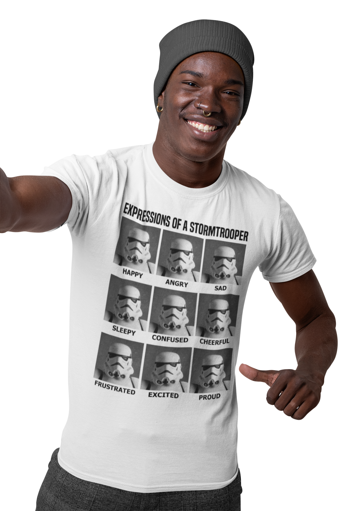 Official Star Wars T-Shirt – Stormtrooper Expressions Funny Faces Fan Graphic