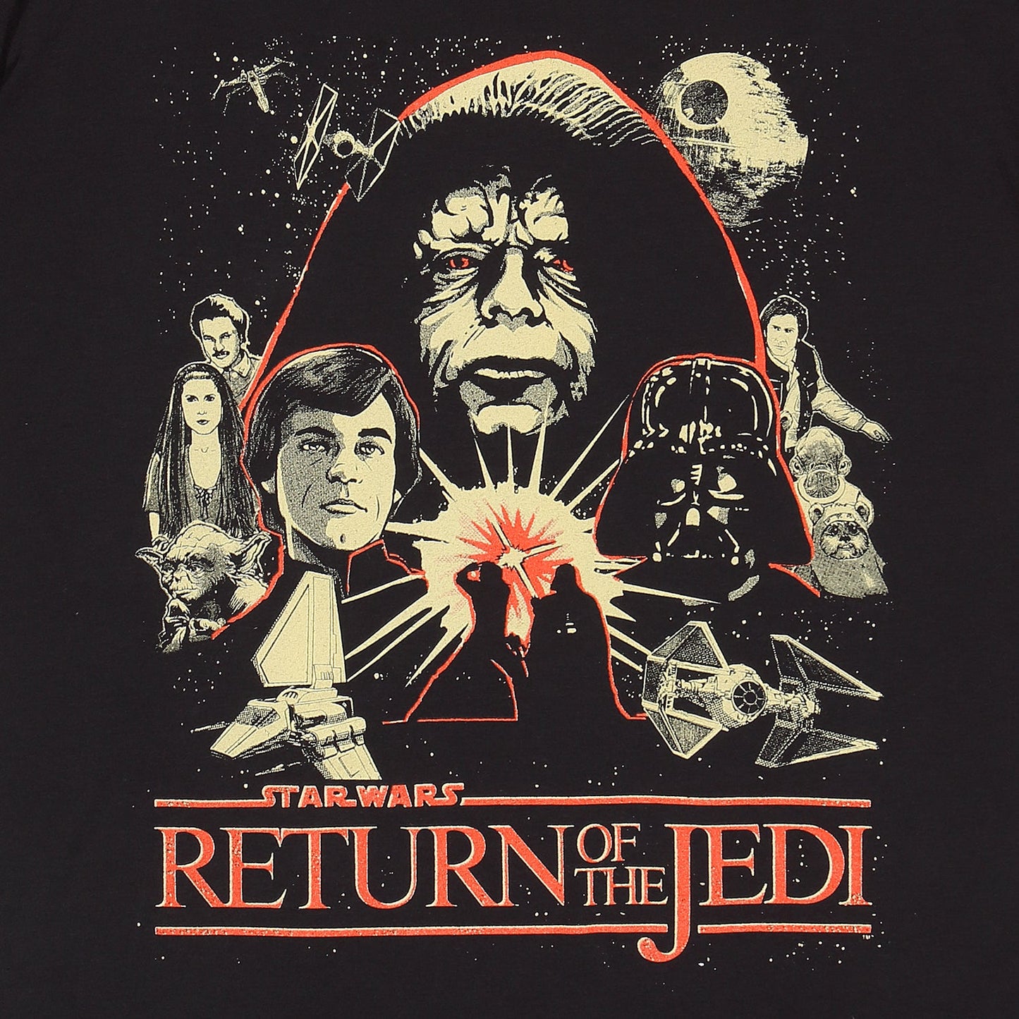 Official Star Wars T-Shirt – Character Montage Retro Galactic Heroes Fan Graphic