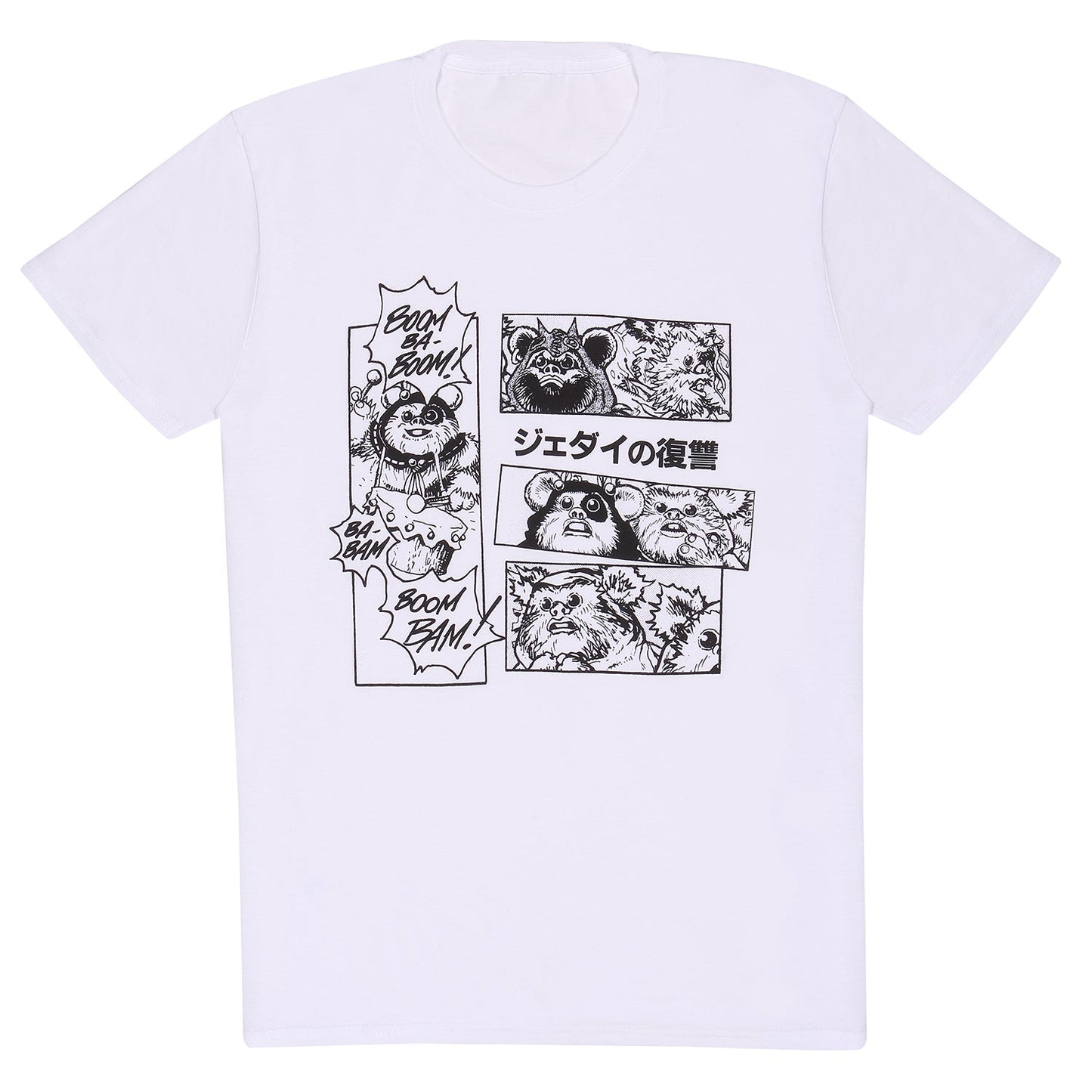 Official Star Wars Ewok Manga T-Shirt Licensed Graphic Tee Retro Sci-Fi Merch