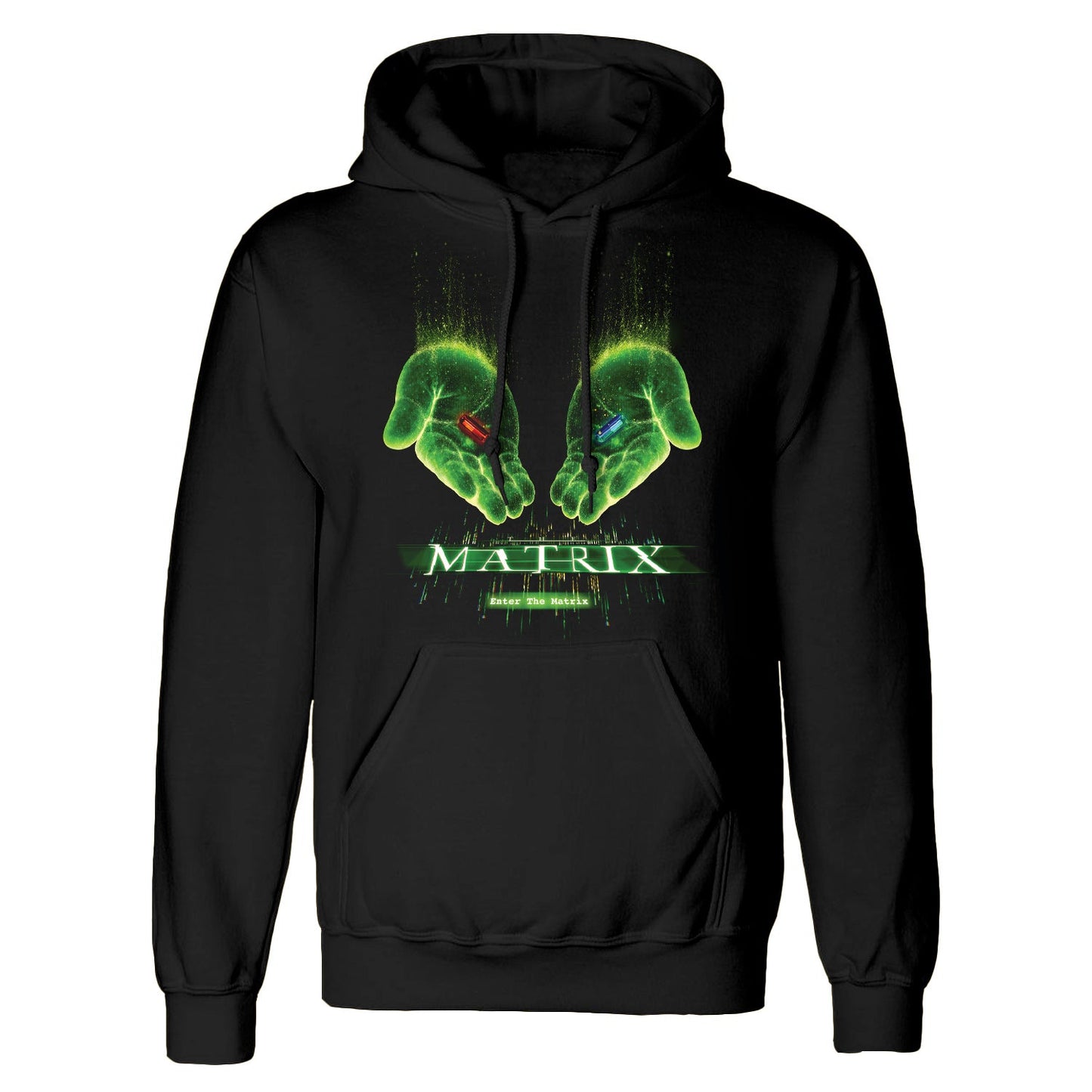 Official The Matrix Hand Pills Unisex Black Pullover Hoodie Fan Apparel Clothing